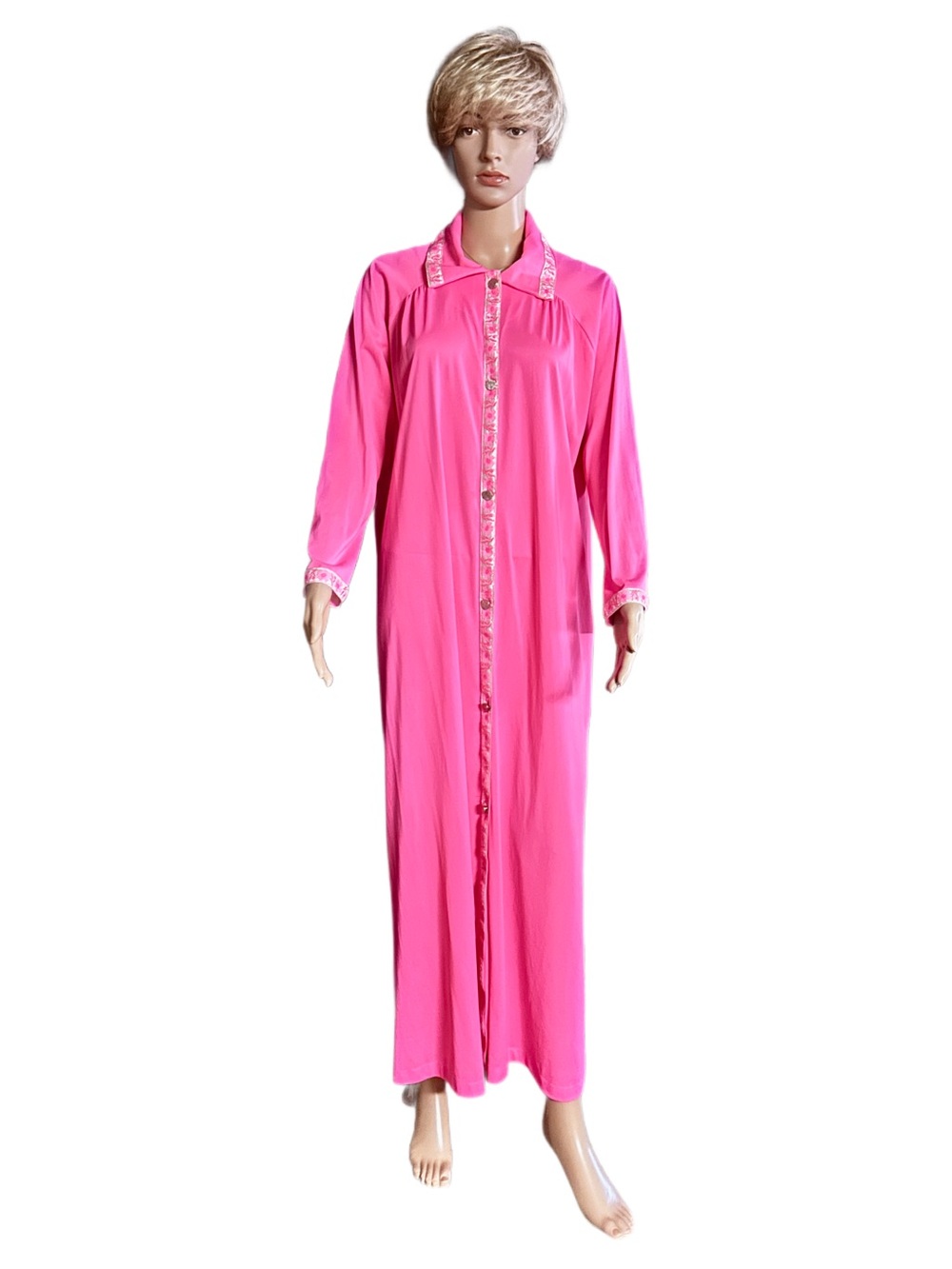 Lorraine ~ Large ~ Vintage (70’s) ~ Bubblegum Pink ~ Floral ~ Nightgown